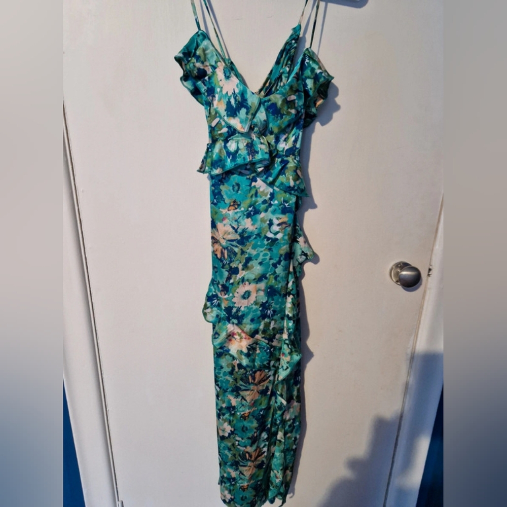 New Look Green Floral Midi dress
